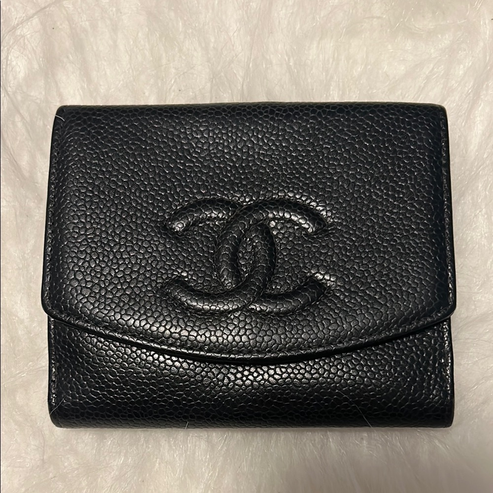 Chanel Black Leather Wallets with Textured Finish